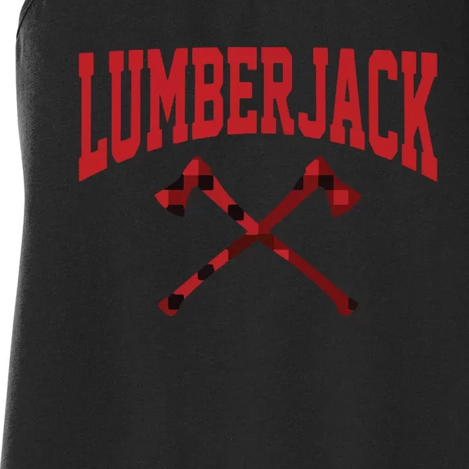 Lumberjack Woodworker Arborist Axe Flannel Women's Racerback Tank