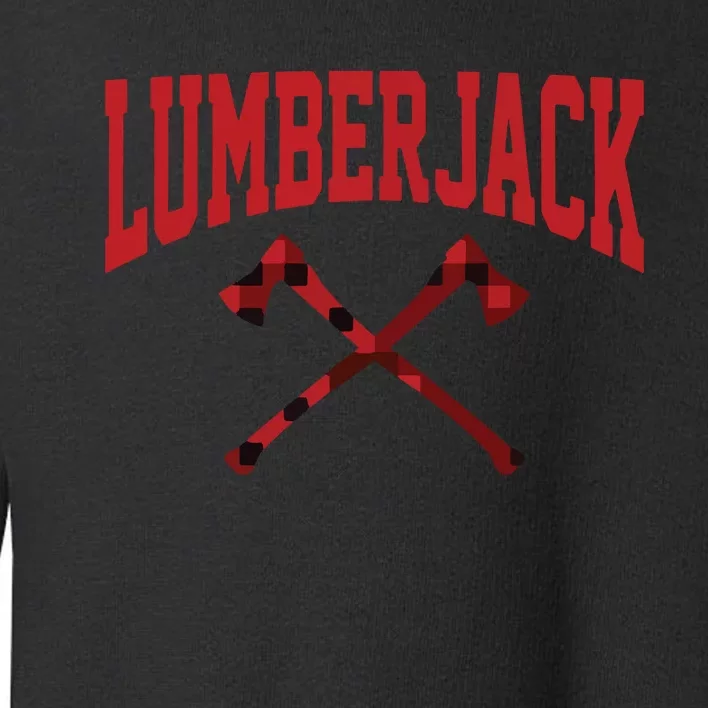 Lumberjack Woodworker Arborist Axe Flannel Toddler Sweatshirt