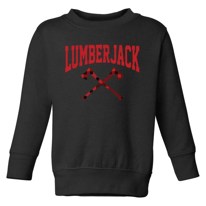 Lumberjack Woodworker Arborist Axe Flannel Toddler Sweatshirt