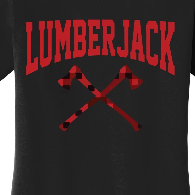 Lumberjack Woodworker Arborist Axe Flannel Women's T-Shirt