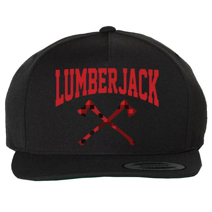 Lumberjack Woodworker Arborist Axe Flannel Wool Snapback Cap