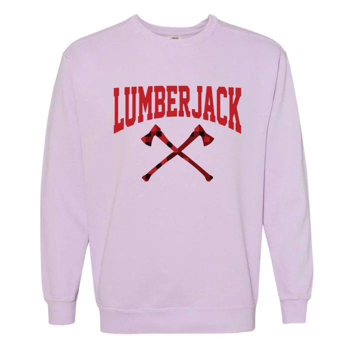 Lumberjack Woodworker Arborist Axe Flannel Garment-Dyed Sweatshirt