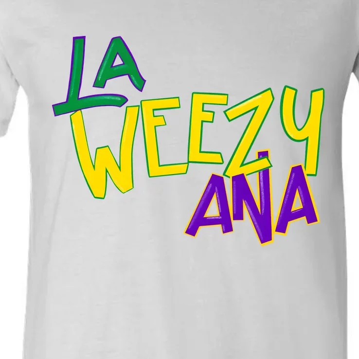 La Weezy Ana Mardi Gras V-Neck T-Shirt