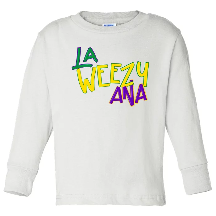 La Weezy Ana Mardi Gras Toddler Long Sleeve Shirt