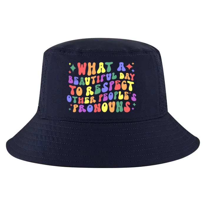 Lgbt What A Beautiful Day To Respect Other Peoples Pronouns Great Gift Cool Comfort Performance Bucket Hat