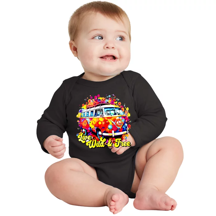 Live Wild And Free Baby Long Sleeve Bodysuit