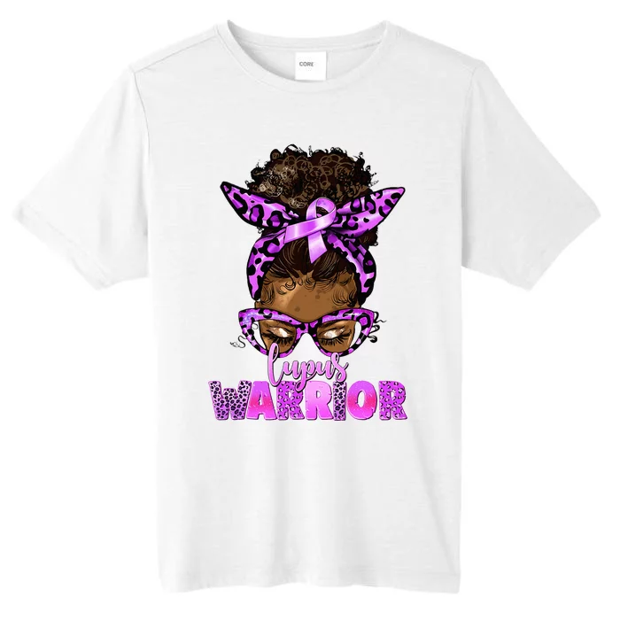 Lupus Warrior Afro Messy Bun Black Women Lupus Awareness ChromaSoft Performance T-Shirt