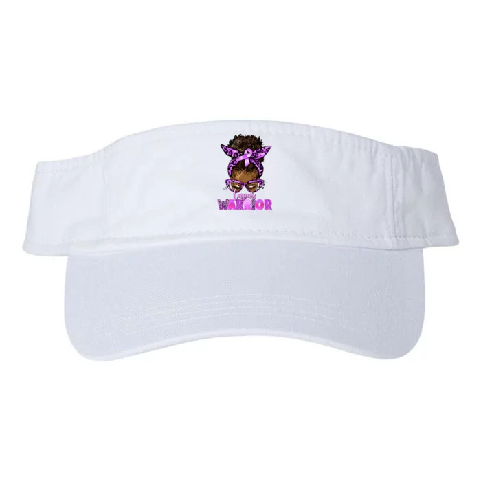 Lupus Warrior Afro Messy Bun Black Women Lupus Awareness Valucap Bio-Washed Visor