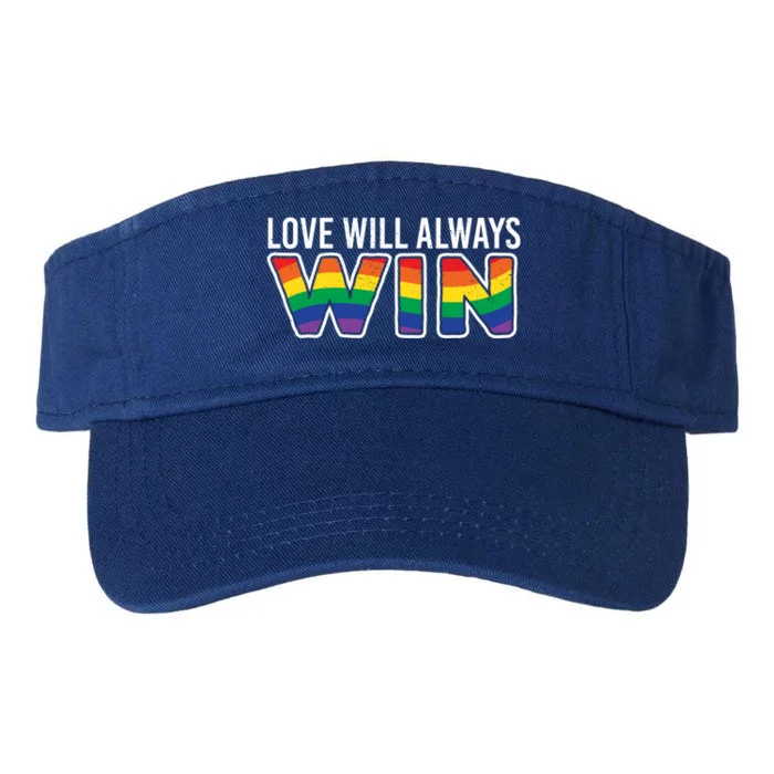 Love Will Always Win Homo Supporter Acceptance Heart Gift Valucap Bio-Washed Visor