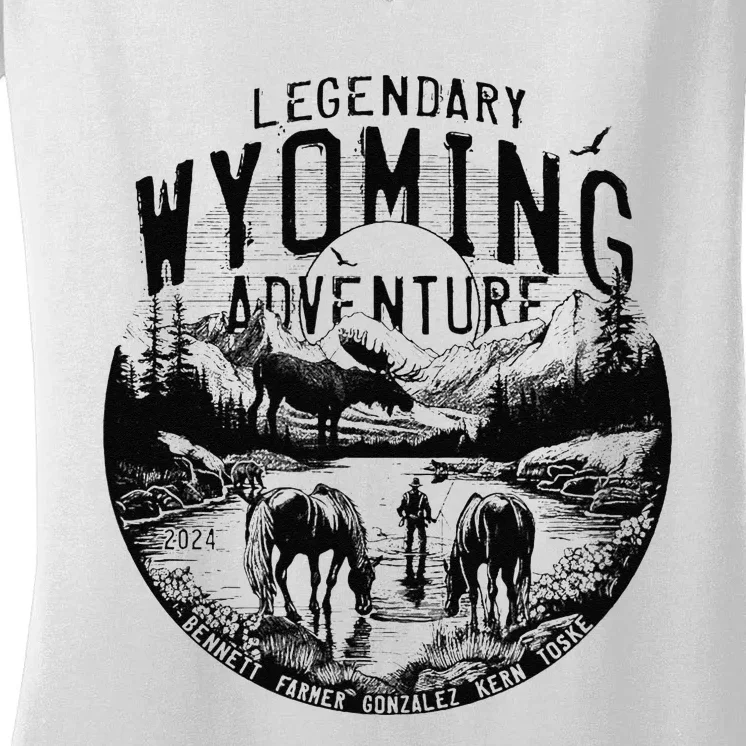 Legendary Wyoming Adventure 2024 Women's V-Neck T-Shirt