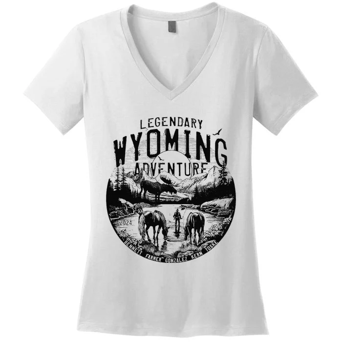 Legendary Wyoming Adventure 2024 Women's V-Neck T-Shirt