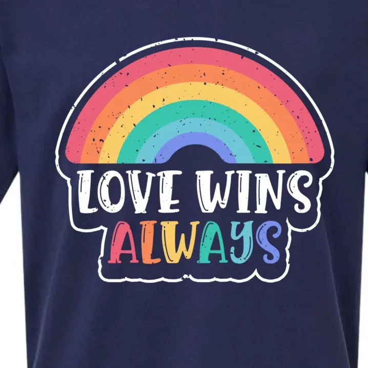 Love Wins Always Lgbt Gay Rights Rainbow Pride Gift Sueded Cloud Jersey T-Shirt