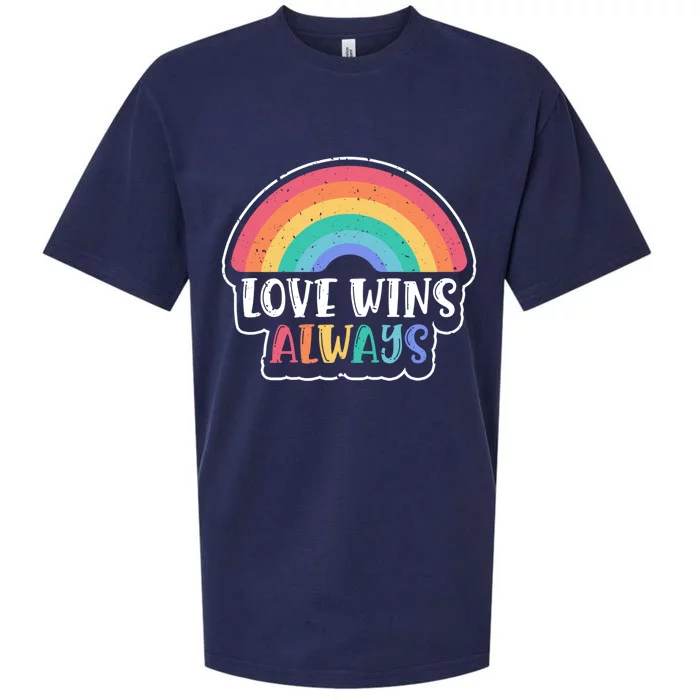 Love Wins Always Lgbt Gay Rights Rainbow Pride Gift Sueded Cloud Jersey T-Shirt