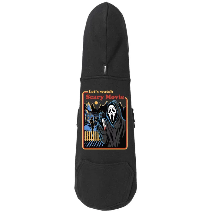 Let's Watch A Scary Movie Funny Halloween Doggie 3-End Fleece Hoodie