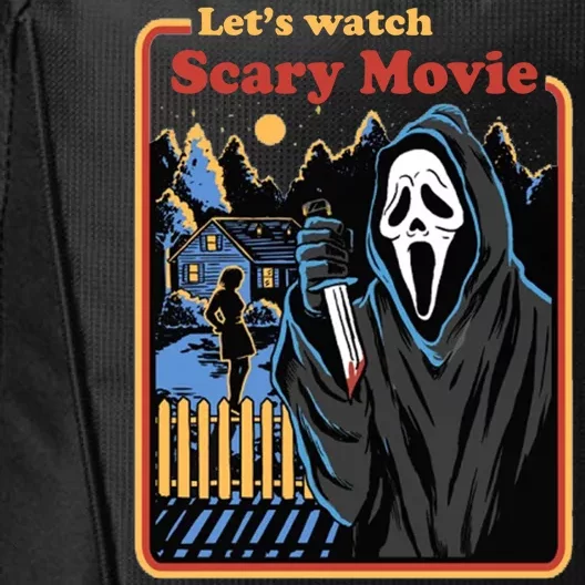 Let's Watch A Scary Movie Funny Halloween City Backpack