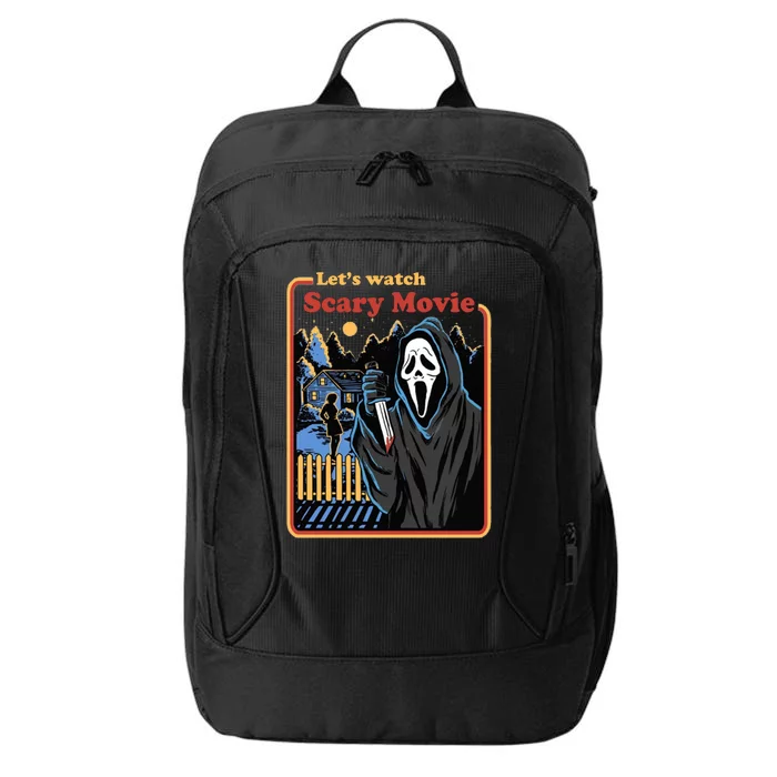 Let's Watch A Scary Movie Funny Halloween City Backpack