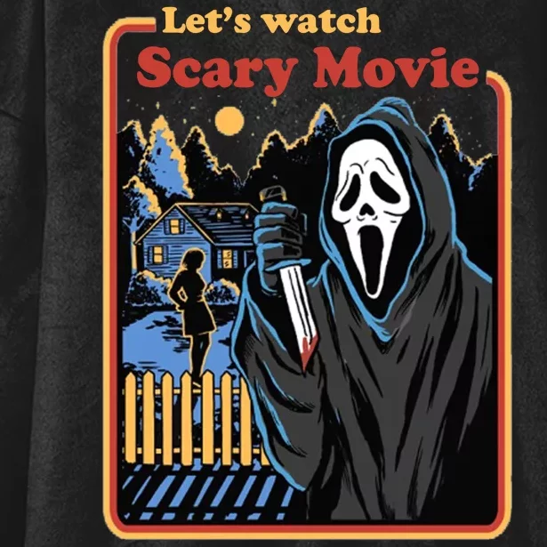 Let's Watch A Scary Movie Funny Halloween Hooded Wearable Blanket