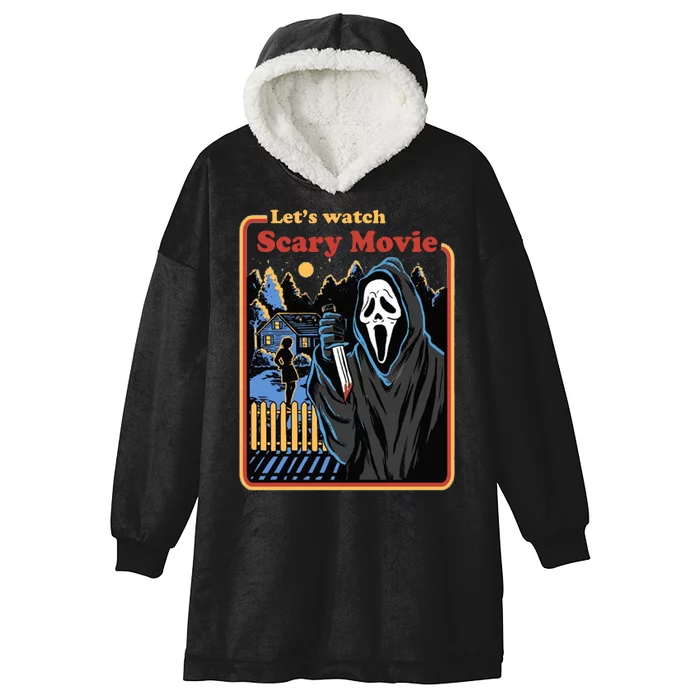 Let's Watch A Scary Movie Funny Halloween Hooded Wearable Blanket