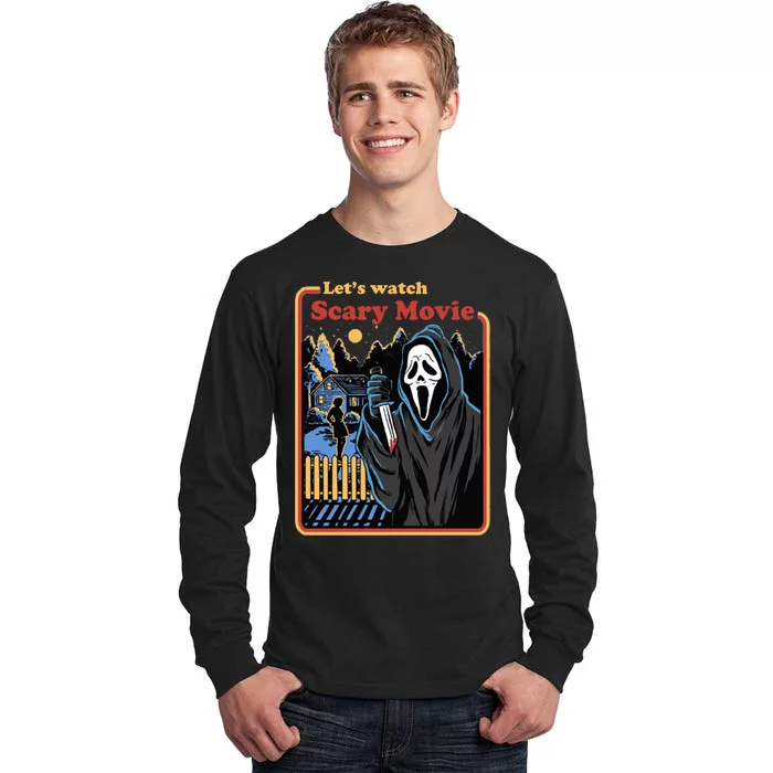 Let's Watch A Scary Movie Funny Halloween Tall Long Sleeve T-Shirt