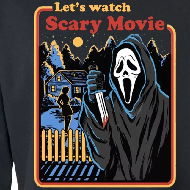 Let's Watch A Scary Movie Funny Halloween Cropped Pullover Crew