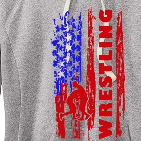 Love Wrestling American Flag Wrestling Coaches Women's Fleece Hoodie