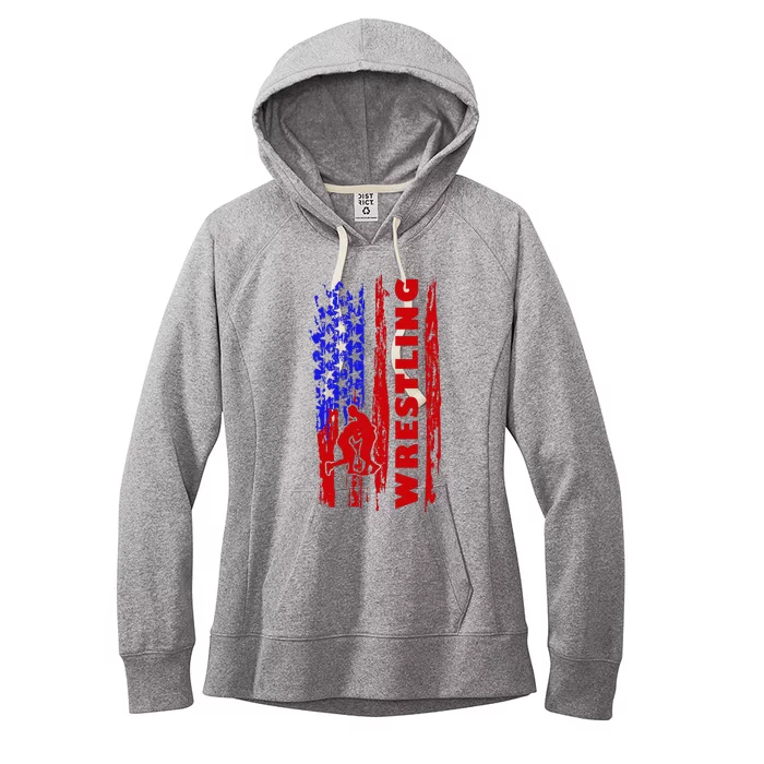 Love Wrestling American Flag Wrestling Coaches Women's Fleece Hoodie