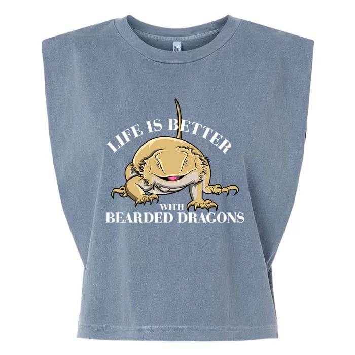 Life With Bearded Dragons Reptiles Lizard Gift Garment-Dyed Women's Muscle Tee