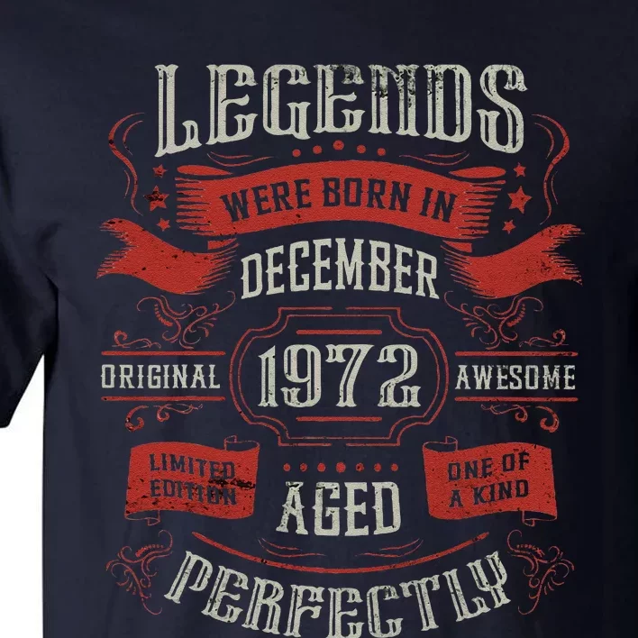 Legends Were Born In December 1972 Birthday Tall T-Shirt