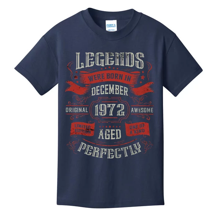 Legends Were Born In December 1972 Birthday Kids T-Shirt