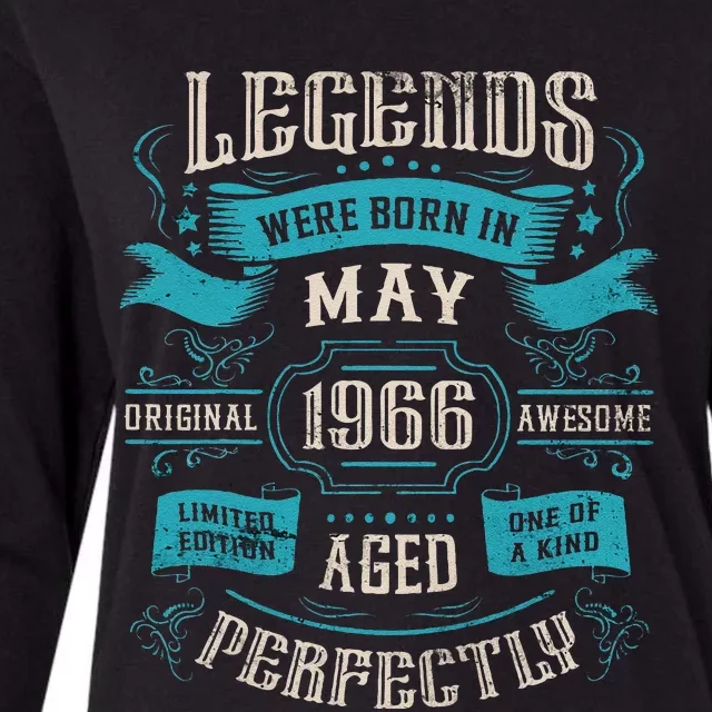 Legends Were Born In May 1966 Birthday Womens Cotton Relaxed Long Sleeve T-Shirt