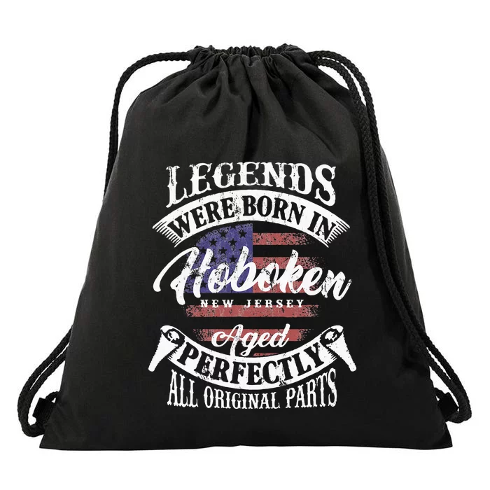 Legends Were Born In Hoboken New Jersey Vintage Birthday Drawstring Bag