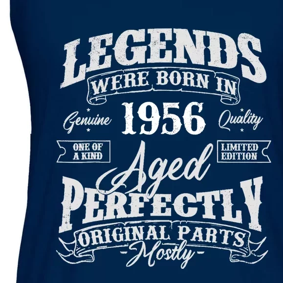 Legends Were Born In 1956 Year Of Birth Birthday Ladies Essential Flowy Tank