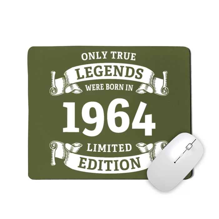 Legends Were Born In 1964 Vintage 60th Birthday 60 Years Old Mousepad