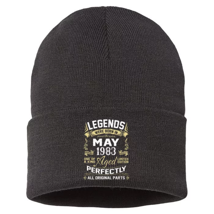 Legends Were Born In May 1983 40 Year Old Birthday Gifts Sustainable Knit Beanie