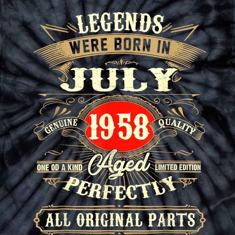 Legends Were Born In July 1958 65th Birthday Gifts Tie-Dye T-Shirt