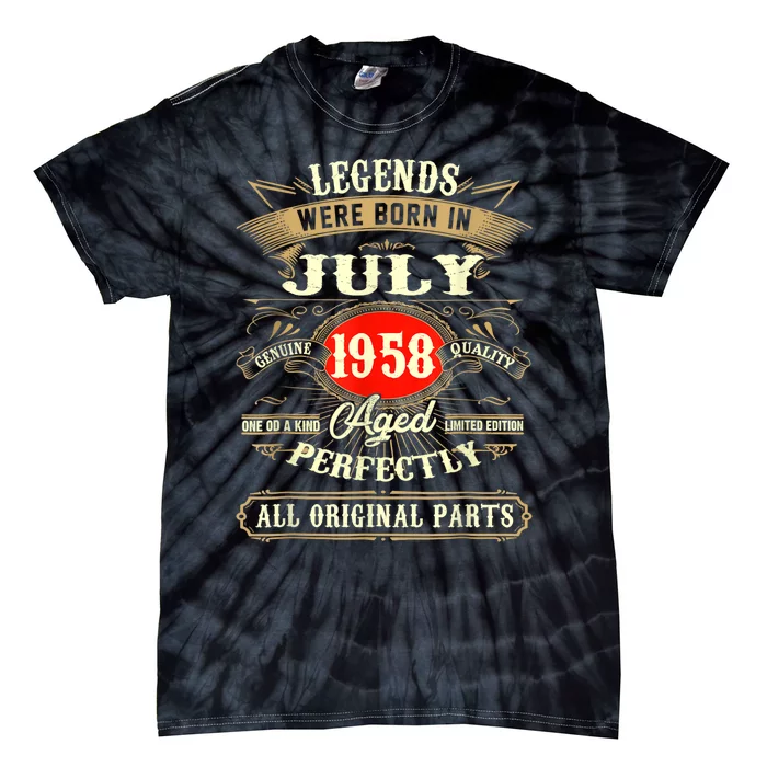 Legends Were Born In July 1958 65th Birthday Gifts Tie-Dye T-Shirt