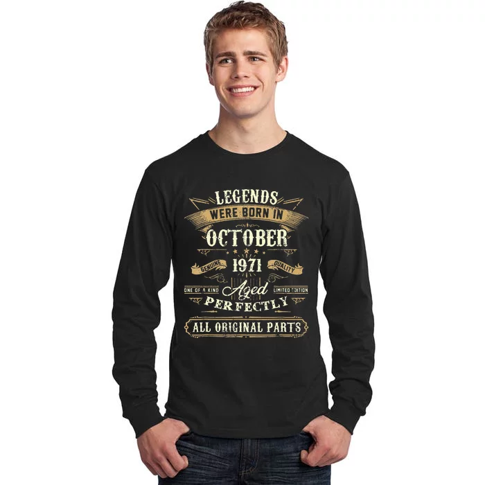 Legends Were Born In October 1971 50Th Birthday Gift Tall Long Sleeve T-Shirt