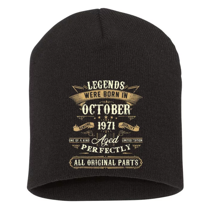 Legends Were Born In October 1971 50Th Birthday Gift Short Acrylic Beanie