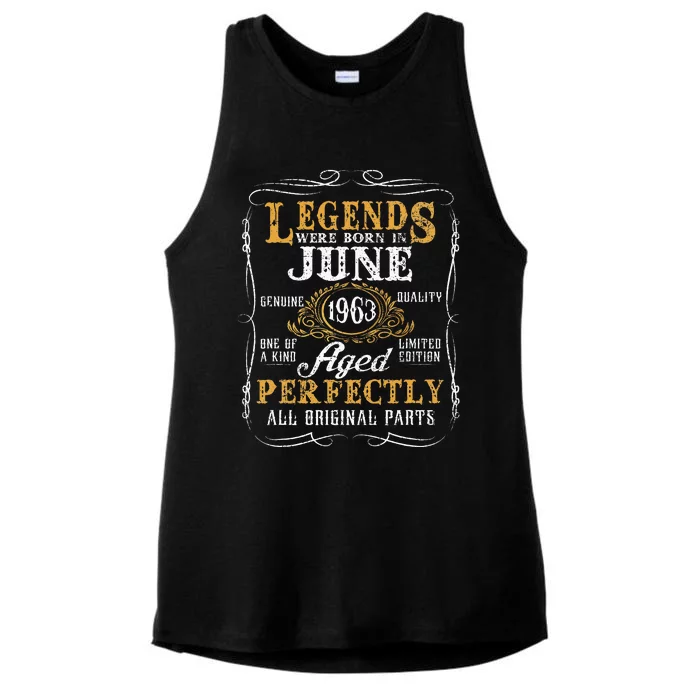 Legends Were Born In June 1963 60 Year Old Ladies Tri-Blend Wicking Tank