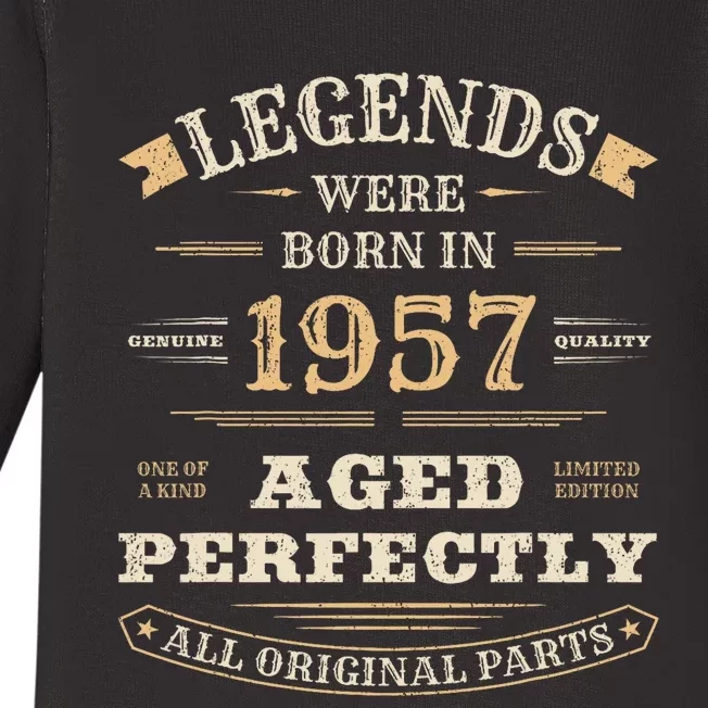 Legends Were Born In 1957 67th Birthday Gift Turning 67 Years Old Baby Long Sleeve Bodysuit