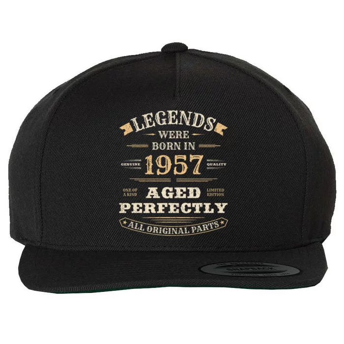 Legends Were Born In 1957 67th Birthday Gift Turning 67 Years Old Wool Snapback Cap