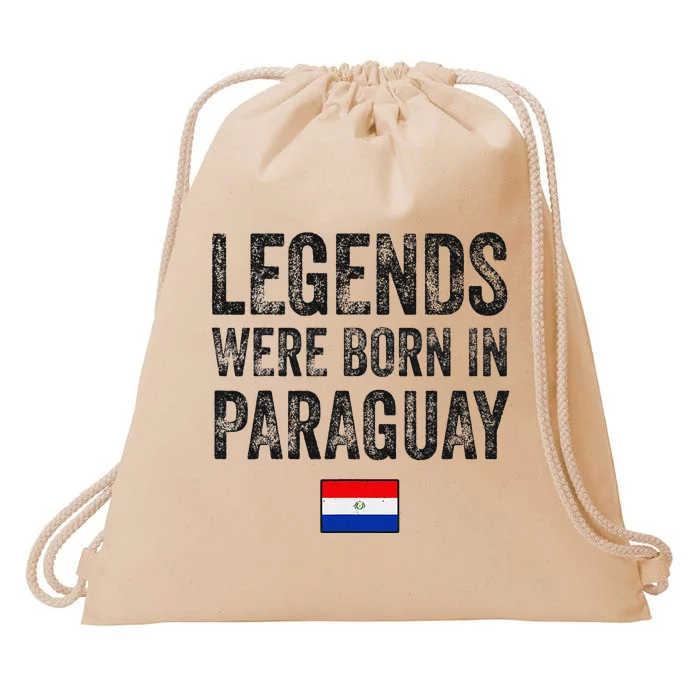 Legends Were Born In Paraguay Paraguayan Flag Pride Roots Drawstring Bag