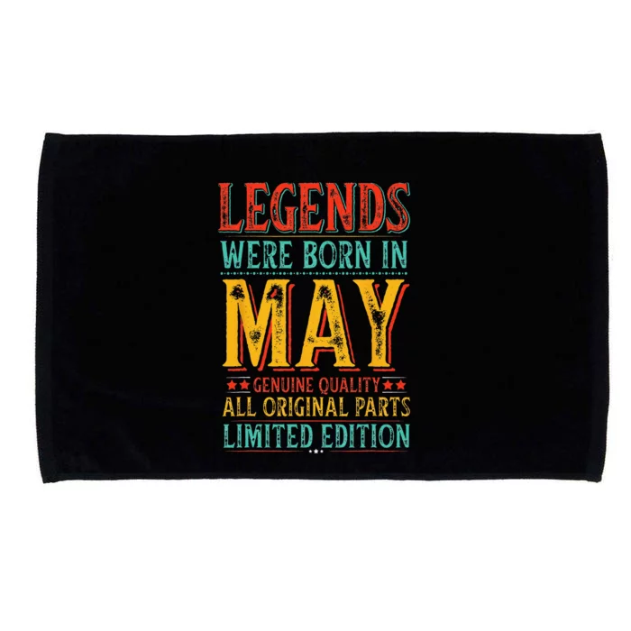 Legends were Born in May Retro Original Parts Birthday Microfiber Hand Towel