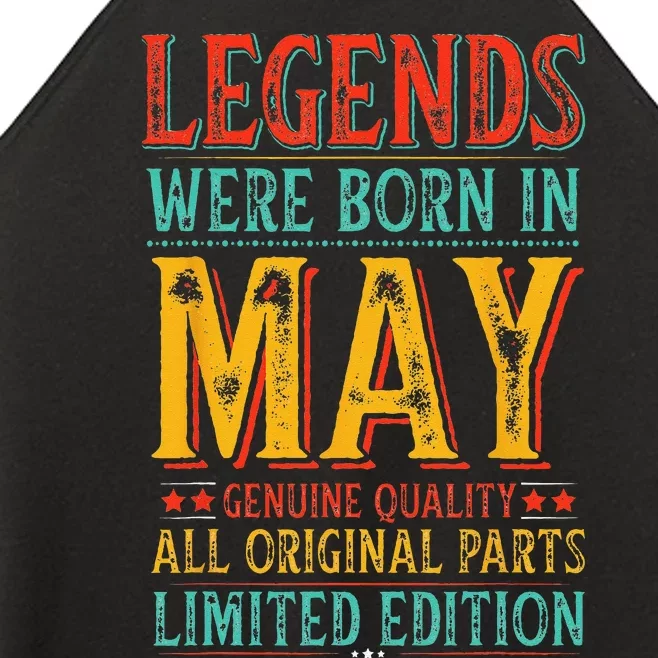 Legends were Born in May Retro Original Parts Birthday Women’s Perfect Tri Rocker Tank