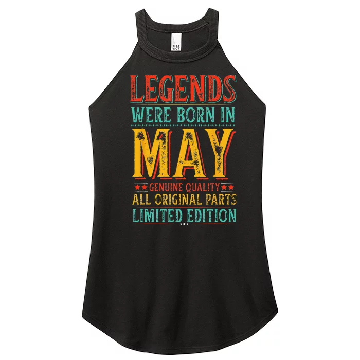 Legends were Born in May Retro Original Parts Birthday Women’s Perfect Tri Rocker Tank