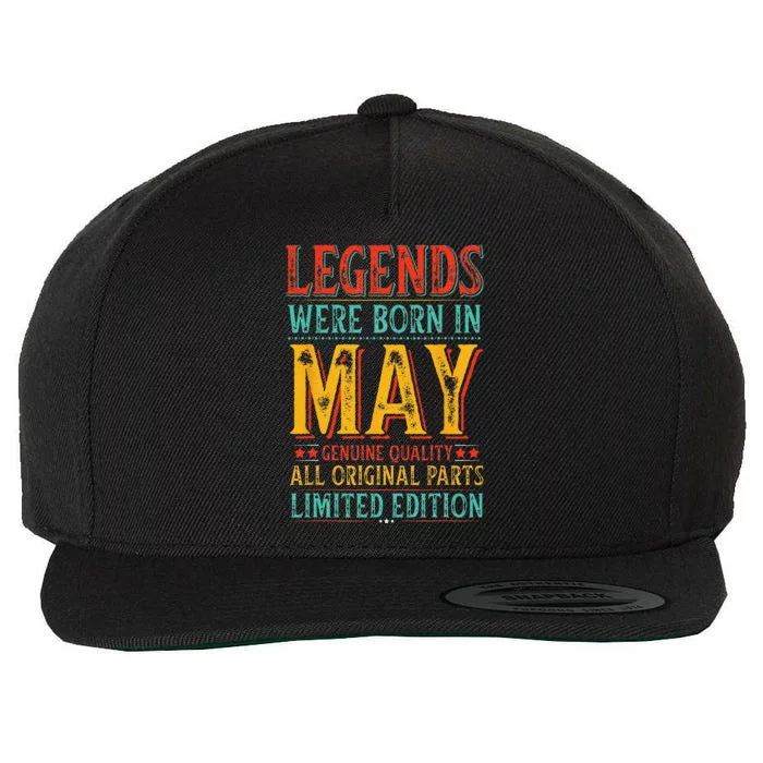 Legends were Born in May Retro Original Parts Birthday Wool Snapback Cap