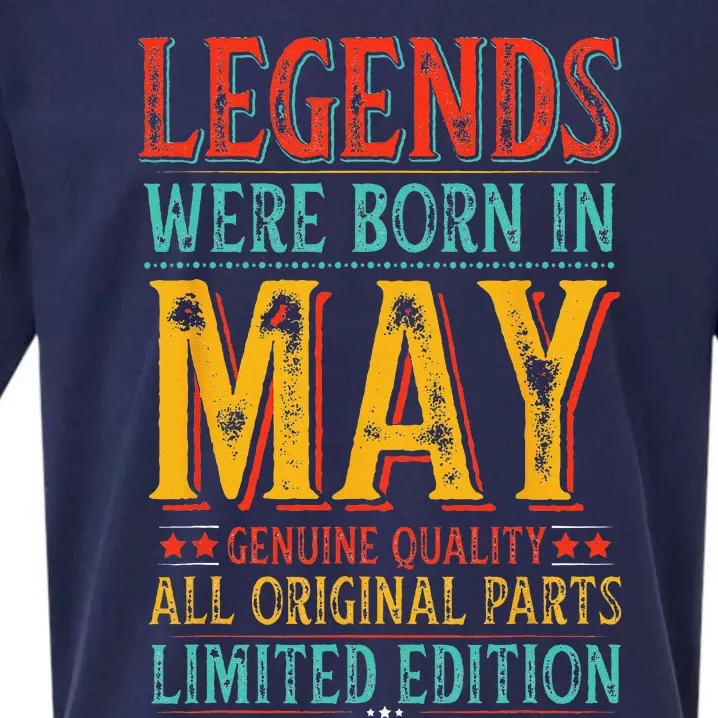 Legends were Born in May Retro Original Parts Birthday Sueded Cloud Jersey T-Shirt