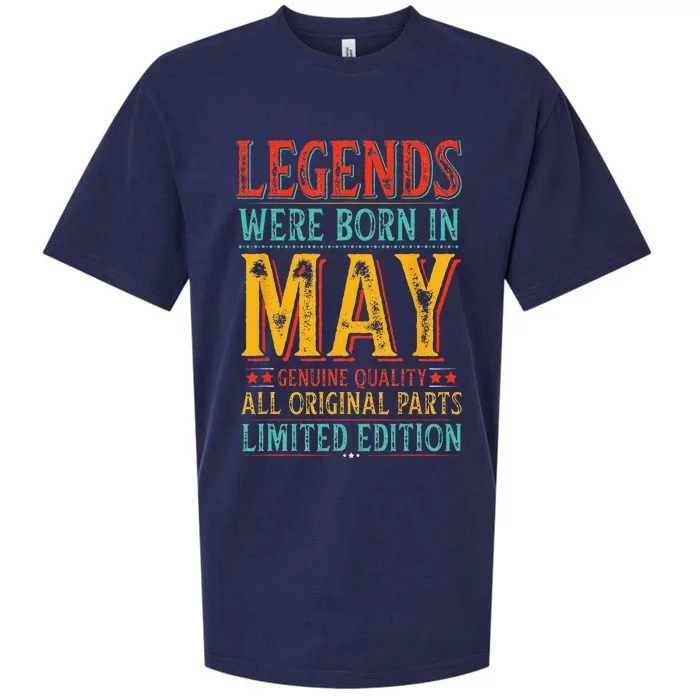 Legends were Born in May Retro Original Parts Birthday Sueded Cloud Jersey T-Shirt