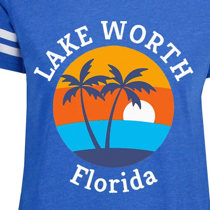 Lake Worth Beach Florida Summer Vacation Souvenir Enza Ladies Jersey Football T-Shirt