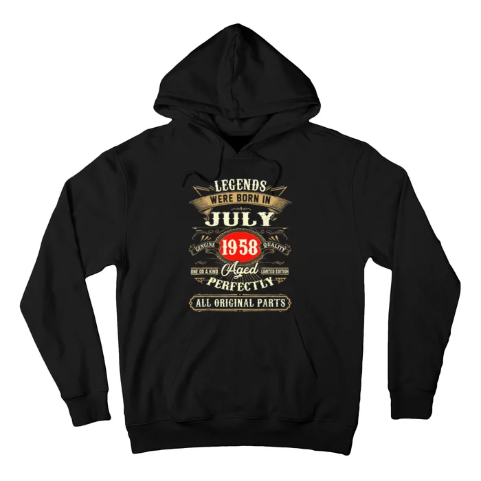 Legends Were Born In July 1958 65th Birthday Gifts Hoodie